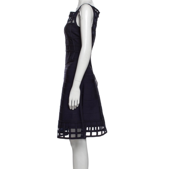 Herve Leger Bateau Neckline Knee-Length Dress w/ Tags - Picture 2 of 3